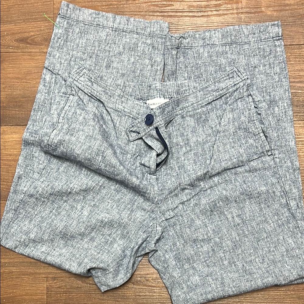 Kim Rogers Blue Linen Blend Shorts